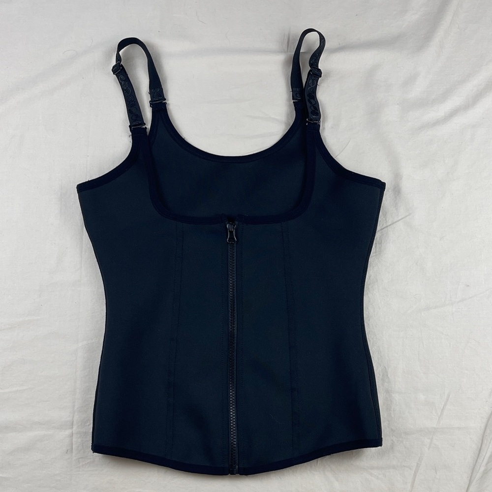 Black Zip-Front Shaping Tank Top